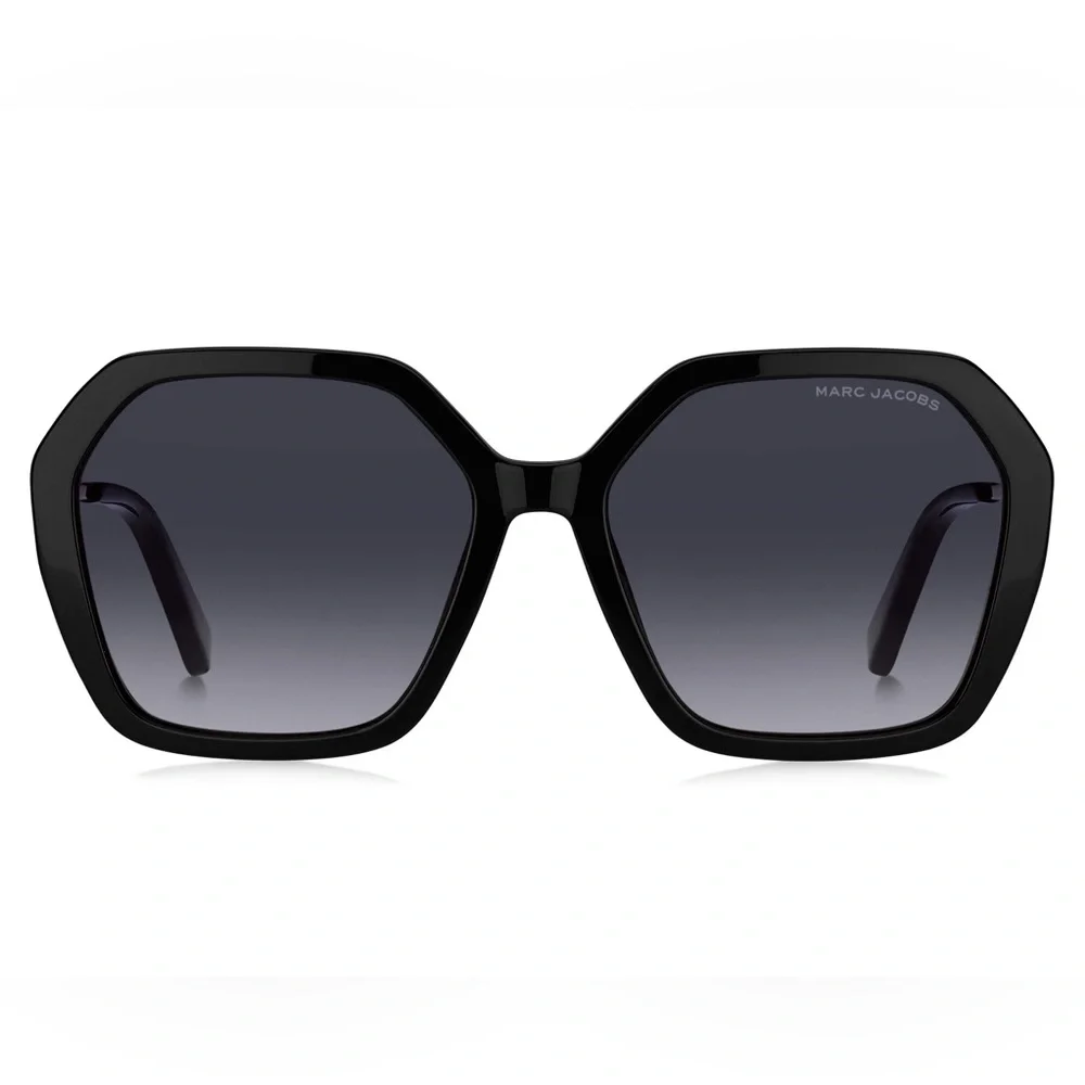 Marc Jacobs Hexagonal Black and Gold Sunglasses New